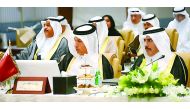 Minister of Finance H E Ali Sherif Al Emadi at the 105th meeting of the GCC Economic and Financial Cooperation Committee in Riyadh yesterday.