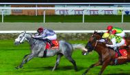 Al Shaqab Racing-owned by Khataab heading the race to win the French Arabian Breeders’ Challenge Classic (Gr2 PA), a race for 4-year-olds over 2,000 meters, in Toulouse, France on Thursday.