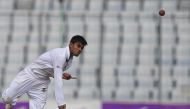 Bangladesh's Mehedi Hasan bowls during the second day of the second Test cricket match between Bangladesh and England at the Sher-e-Bangla National Cricket Stadium in Dhaka on October 29, 2016. AFP / Dibyangshu Sarkar