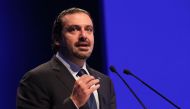 (FILES) This file photo taken on February 14, 2016 shows former Lebanese prime minister Saad Hariri delivering a speech in the capital Beirut. The leading Sunni political figure was named as Lebanon's new prime minister on November 3, 2016, the office of 