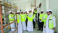 Minister of Municipality and Environment H E Mohamed bin Abdullah Al Rumaihi and other officials at the Aquatic Research Centre in Ras Matbakh.

