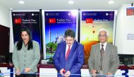 Turkish Ambassador to Qatar, Ahmet Demirok, inaugurating the new Turkey Visa Application Centre in Doha.