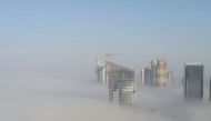 Fog envelops most buildings on West Bay. Pic: Katia Acaf. 