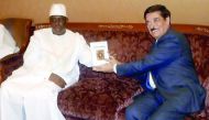 H E Dr Hamad bin Abdulaziz Al Kawari with President Macky Sall of the Republic of Senegal in Dakar.