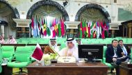 Minister of State for Foreign Affairs H E Sultan bin Saad Al Muraikhi participating in an emergency meeting of Foreign Ministers of the Organisation of Islamic Cooperation (OIC) in Makkah Al Mukarramah yesterday. 