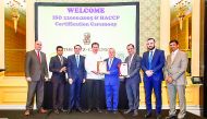 The Ritz-Carlton Doha management team with the ISO 22000 and HACCP certifications.