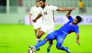 El Jaish's Mohamed Methnani (left) and Al Shahaniya's Nabeel Anwar vie for the ball pocession during their Qatar Stars League game played at Lekhwiya Stadium yesterday.   