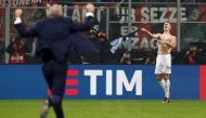 Inter Milan's Ivan Perisic celebrates after scoring second goal. REUTERS/Alessandro Garofalo
