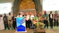 Some of the volunteers presenting a song at the gala dinner.