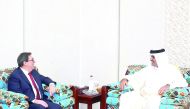Emir H H Sheikh Tamim bin Hamad Al Thani met yesterday at the Emiri Diwan with Cuba's Foreign Minister Bruno Rodriguez Parrilla and the delegation accompanying him. The meeting reviewed ties between the two countries and means of developing them.