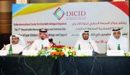 From Left: Talib Abdullah Afifa, Board Member, Qatar Society for Rehabilitation of Special Needs; Hassan Al Saaie, T V Presenter, Ahmed Slaman Al Sheeb, Education expert at  School Affairs Department at the Ministry of Education and Higher Education, and 