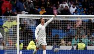 Cristiano Ronaldo of Real Madrid celebrates scoring a goal during the La Liga football match between Real Madrid and Real Sporting de Gijon at Santiago Bernabeu Stadium in Madrid, Spain on November 26, 2016. ( Burak Akbulut - Anadolu Agency )