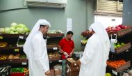 Officials checking at one of the shops.