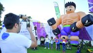 Children enjoying the various activities during The 4th edition of 'Qatar's Strongest Man' contest which took place at Aspire Park yesterday.  Pic by Baher Amin / The Peninsula