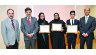 The winners of Healing Hands competition with Dr Marco Ameduri (left), Dr. Javaid Sheikh and Dr. Rachid Bendriss (right).