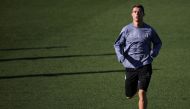 Real Madrid's Cristiano Ronaldo runs during a training session. REUTERS/Susana Vera