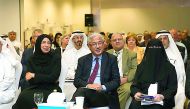 From Left: Minister of Public Health H E Dr Hanan Mohamed Al Kuwari, Dr Victor Dzau – President, National Academy of Medicine, and Dr Mariam Abdul Malik, Managing Director of PHCC.