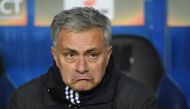 Manchester United manager Jose Mourinho gestures before the UEFA Europa League group A match between FC Zorya Luhansk and Manchester United at Chornomorets stadium in Odessa, Ukraine on December 8, 2016. (Alexey Furman - Anadolu Agency)