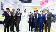 Officials at the opening of the first-ever premium brand shop of LG Electronics at Mall of Qatar in Doha yesterday.