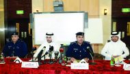 From Left: Major Mohammed Ali Al Kubaisi, MoI, Human Rights Department, Naif Mesbah Al Shammari, member and representative of the National Human Rights Committee, Brigadier Salem Saqr Al Meraikhi, Director of Legal Affairs at the MoI, and Chairman of the 