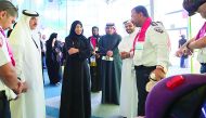 Minister of Public Health H E Dr Hanan Mohamed Al Kuwari at the health tent in Darb El Saai yesterday. 