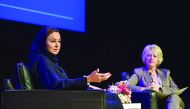 Sheikha Hanadi Nasser bin Khaled Al Thani shares words of wisdom and inspiration with students at the CNA-Q.