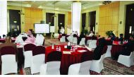 Abdul Rahman Majid Al Sulaiti, Director, Strategic Planning Department, speaking at a meeting on the implementation of the Security and Public Safety sector strategy.  Pic: Abdul Basit / The Peninsula
