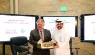 General Manager of the Cultural Village Foundation-Katara, Dr Khalid bin Ibrahim Al Sulaiti, and the CEO of Arab Cultural Institute in Washington DC, Dr John Duke Anthony, at the agreement signing ceremony.