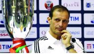 Juventus' Italian head coach Massimiliano Allegri attends a press conference in Doha yesterday, on the eve of the final of the Italian Super Cup.