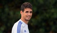 (FILES) This file photo taken on July 31, 2015 shows Chelsea's Oscar attending a team training session at Chelsea's training ground in Stoke D'Abernon, south of London. AFP / Glyn KIRK 