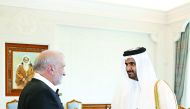Deputy Emir H H Sheikh Abdullah bin Hamad Al Thani with Hungarian Ambassador Elter Istvanon, who is ending his tenure in Qatar, at the Emiri Diwan yesterday. The Deputy Emir granted the ambassador the Decoration of Al Wajbah in recognition of his efforts 