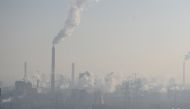 Smog billows from chimneys and cooling towers of a steel plant during hazy weather in Taiyuan, Shanxi province, China, December 28, 2016. REUTERS/Stringer