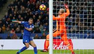 Leicester City's Islam Slimani scores their first goal as West Ham United's Darren Randolph looks on Action Images via Reuters / Matthew Childs
