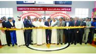Sheikh Abdullah bin Ahmed bin Jassim Al Thani cutting the ribbon with P Kumaran, Ambassador of India, Shamsudheen Olakara, Chairman Quality Hypermarket, Dr R Seetharaman, Group Chief Executive Officer of Doha Bank, and other officials and guests during th