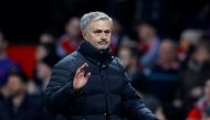 Manchester United manager Jose Mourinho waves to fans after the game with Hull City. Reuters / Phil Noble