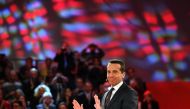 Austrian chancellor Christian Kern delivers a speech on the future of Austria in Wels, Upper Austria, on January 11, 2017.  AFP / APA / BARBARA GINDL
