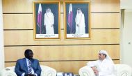 HE Dr Mohammed bin Abdul Wahed Al Hammadi with Stanley Mutumba Simataa.