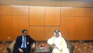 Minister of State for Foreign Affairs, H E Sultan bin Saad Al Muraikhi, with Shahriar Alam, in Kuala Lumpur. 