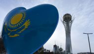 A picture taken on January 22, 2017 shows the Baiterek monument in downtown Astana. The so-called Astana peace talks, set to begin on Monday, will be the first time a delegation composed exclusively of rebel groups will negotiate with the regime of Syrian