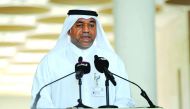 Khalifa Al Obaidli, Director of Fire Station Artist in Residence, speaking at a recent media event at the Museum of Islamic Art.  Pic: Abdul Basit / The Peninsula