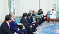 Emir H H Sheikh Tamim bin Hamad Al Thani met at Emiri Diwan yesterday with the Chairman of the Board of Marubeni Corporation Teruo Asada, President and Chairman of Japanese Chubu Electric Power Company Satoru Katsuno, Chief Executive Officer of JERA Compa