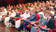 H E Dr Mohammed bin Abdul Wahed Al Hamadi, Minister of Education and Higher Education, H E Dr Hamad bin Abdulaziz Al Kawari, Cultural Adviser at the Emiri Diwan and Qatar's candidate for the post of Unesco Secretary-General, and former German president Ch