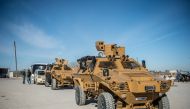 Armored vehicles are seen during an inauguration ceremony for a crew of 440 police department members who began their duties after liberation of Jarabulus from Daesh terrorists within Operation Euphrates Shield in Aleppo, Syria on January 24, 2017. Kerem 