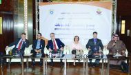 Guests seated on the dais at the training session.