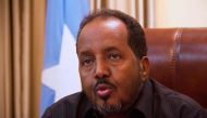 his file photo taken on March 02, 2014 shows President of the Federal Republic of Somalia Hassan Sheikh Mohamud speaking to journalists during an interview at the Somali State House in Mogadishu. AFP / Isaac Kasamani