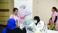 A patient being examined at Health Day programme.