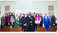 A group of Northwestern University in Qatar (NU-Q) students with Qatar Green Building Council (QGBC) experts at a recently held event. 
