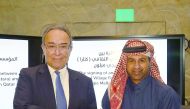 Katara General Manager Dr Khalid bin Ibrahim Al Sulaiti (right) and CMU-Q Dean and CEO Dr IIker Baybars at the MoU signing at Katara, yesterday