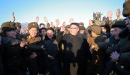 North Korean leader Kim Jong Un guides the test-fire of Pukguksong-2 on the spot, in this undated photo released by North Korea's Korean Central News Agency (KCNA) in Pyongyang February 13, 2017. (KCNA/Handout via Reuters)