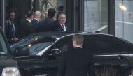 CIA Director Mike Pompeo (R) leaves Sheraton Hotel in the Turkish capital Ankara, Turkey on February 10, 2017 during his first overseas visit since taking office last month. (Binnur Ege Gürün - Anadolu Agency)